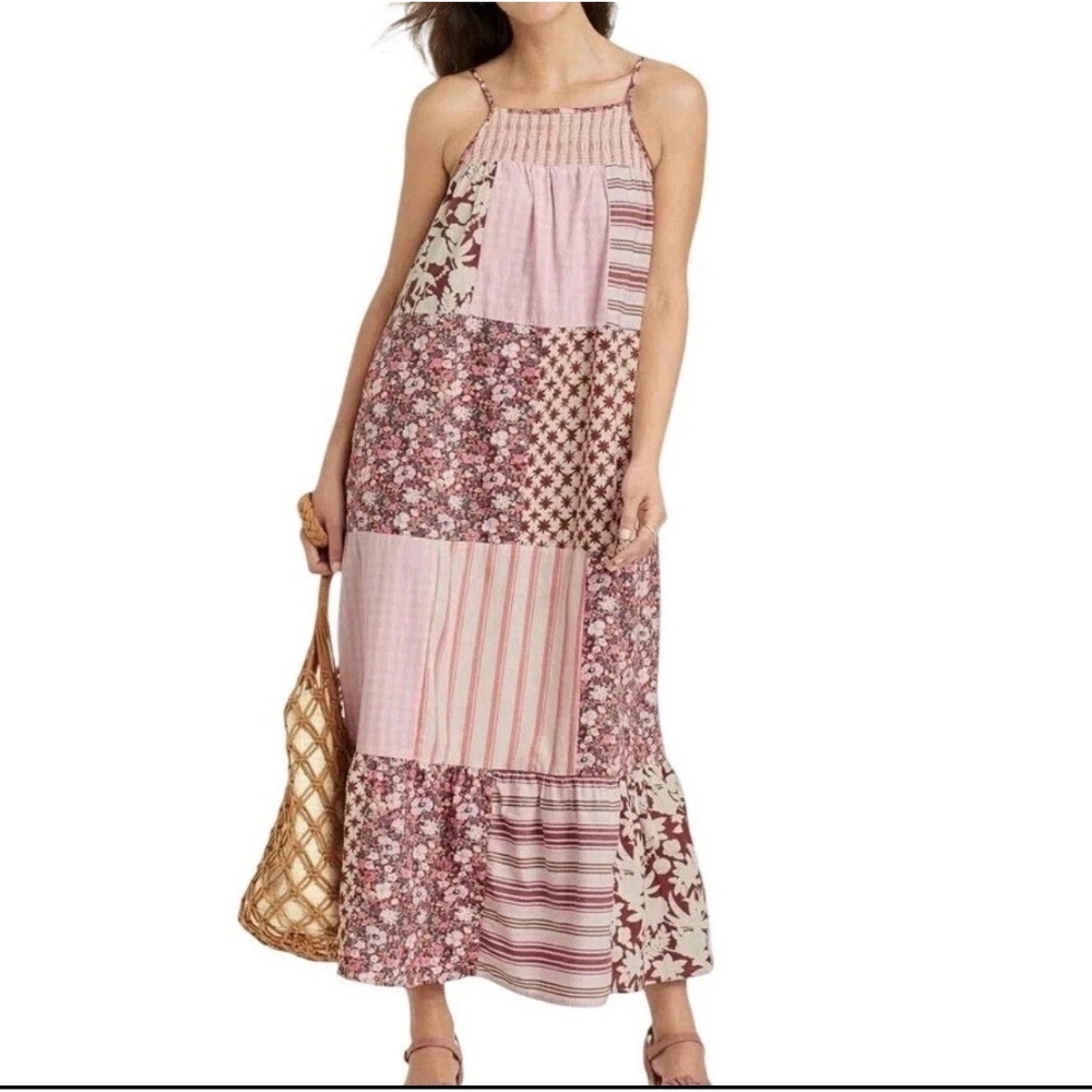 Universal Thread Pink Patchwork Maxi Dress